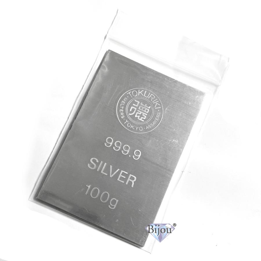 純銀 インゴット 徳力本店 100g 流通品 日本製 銀 シルバー バー 保証