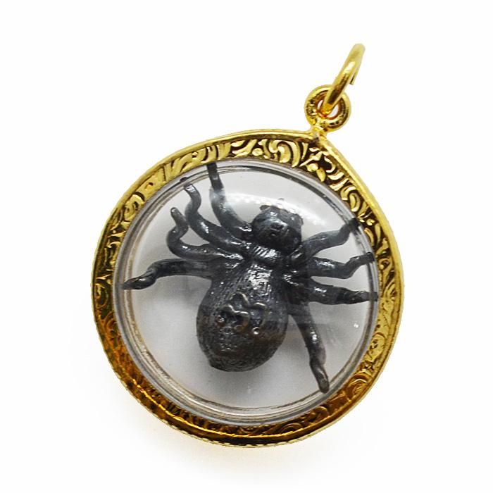 プラクルアン 蜘蛛 チャーム クモ お守り タイ ゴールド 幸運 本物