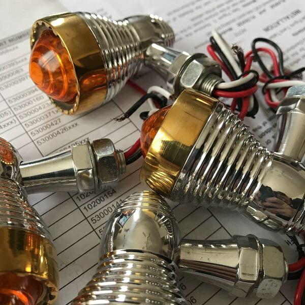 真鍮 LEDウィンカー 4個 ブラス ビンテージ BRASS ハーレー ショベル
