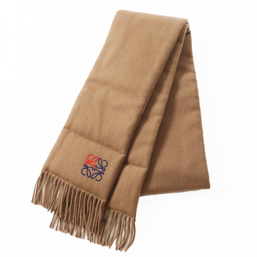 LOEWE（ロエベ） 美品◎LOEWE カシミヤ100％ アナグラム刺繍 フリンジ