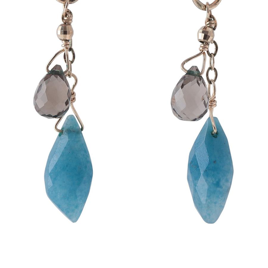 agete（アガット） フープ ピアス K10YG 石付きチャーム agete【24056