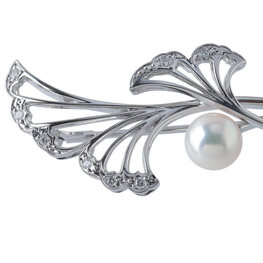 MIKIMOTO（ミキモト） パール ダイヤ ブローチ Pt950 アコヤパール7.1