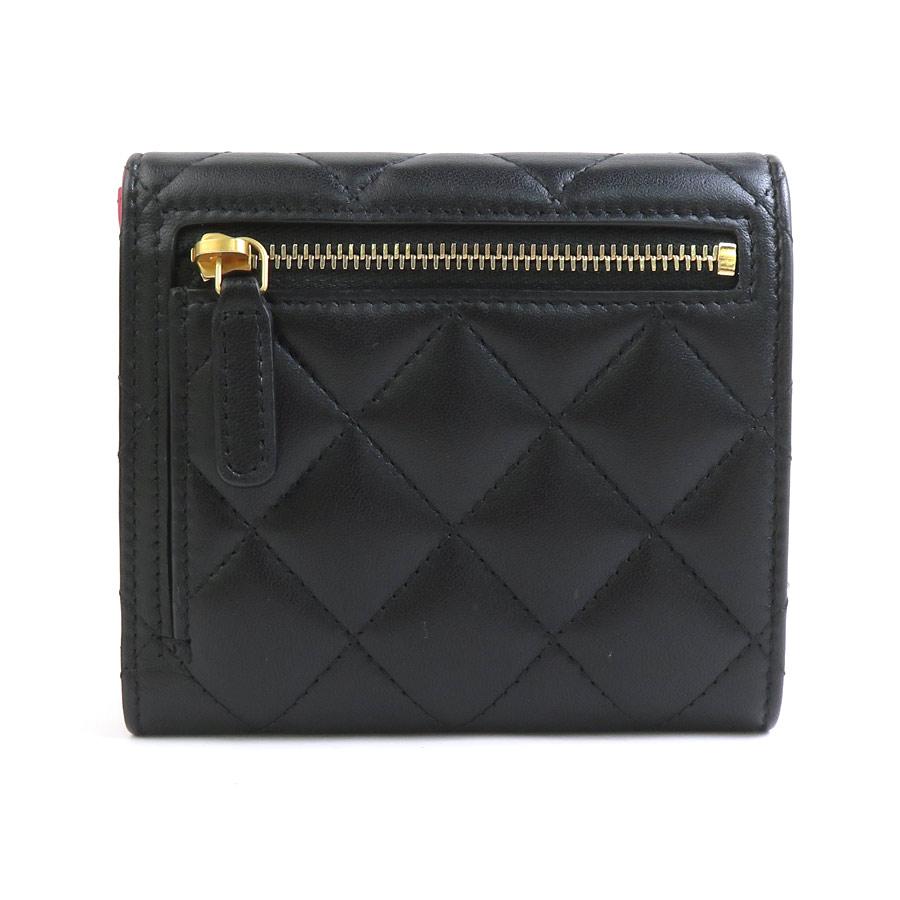 CHANEL（シャネル） 二つ折り財布 ハートココ ラムスキン ブラック