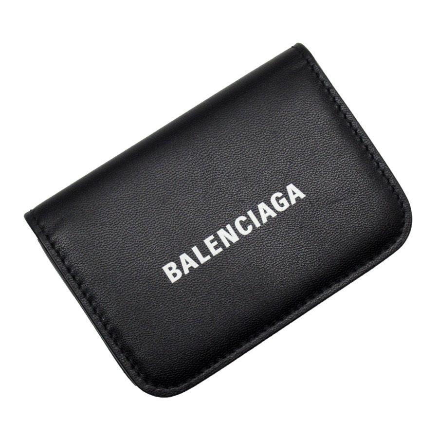 BALENCIAGA（バレンシアガ） 三つ折り財布 レザー ブラック : ブランド