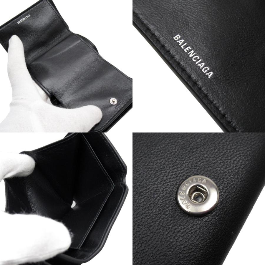 BALENCIAGA（バレンシアガ） 三つ折り財布 レザー ブラック : ブランド