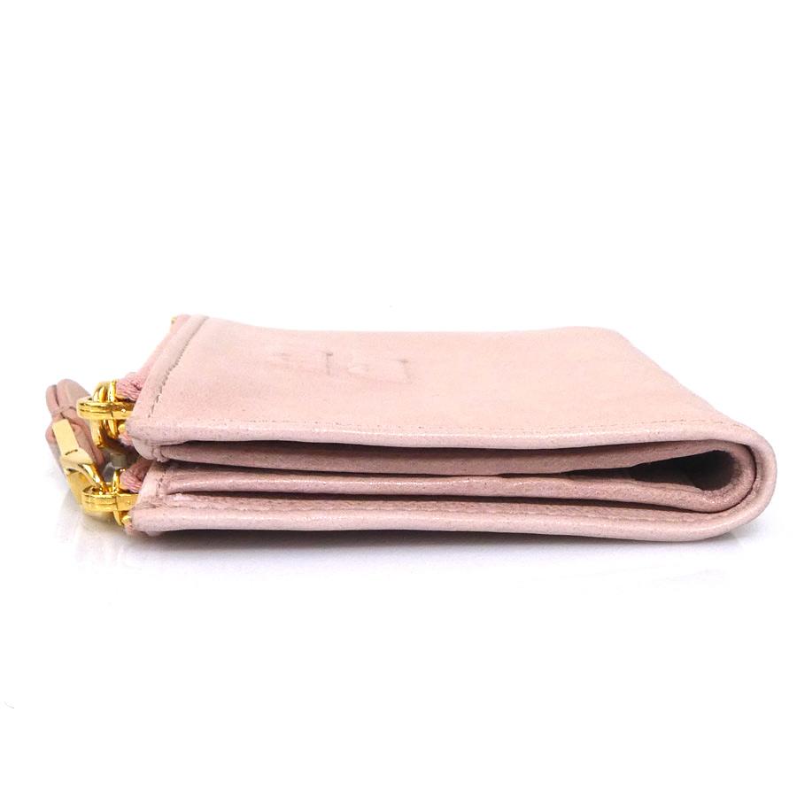 miu miu（ミュウミュウ） 二つ折り財布 レザー ピンク : ブランド