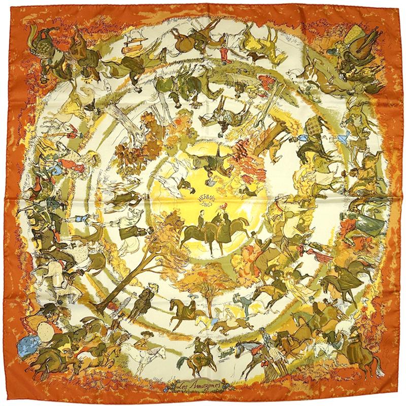 エルメス風 絵 オレンジ 騎手 馬と騎手のグラフィックアート3点セット