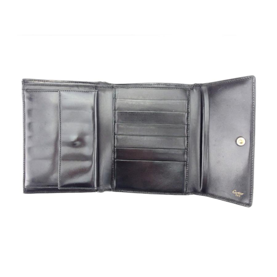 Cartier（カルティエ） 三つ折り 財布 レディース パンテール ブラック