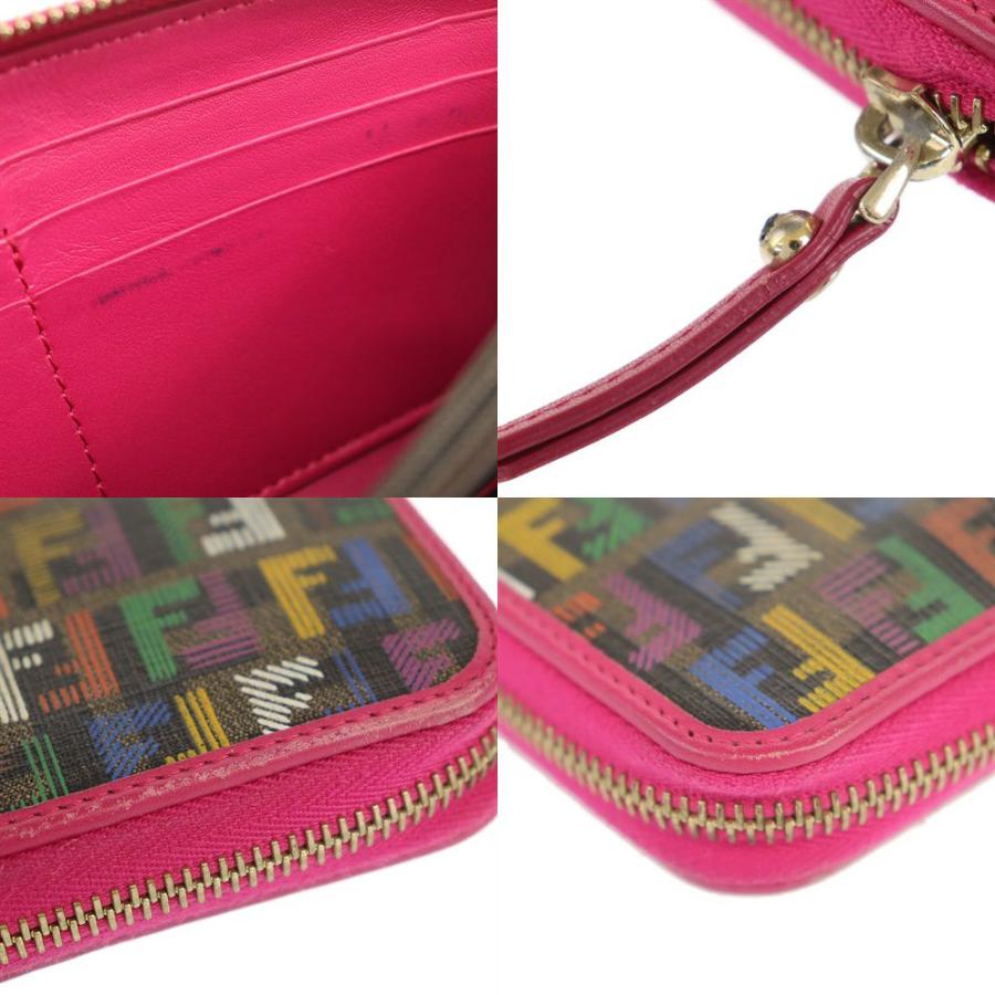 FENDI ズッカ長財布PVC パープルレザー折り財布ズッキーノロゴ