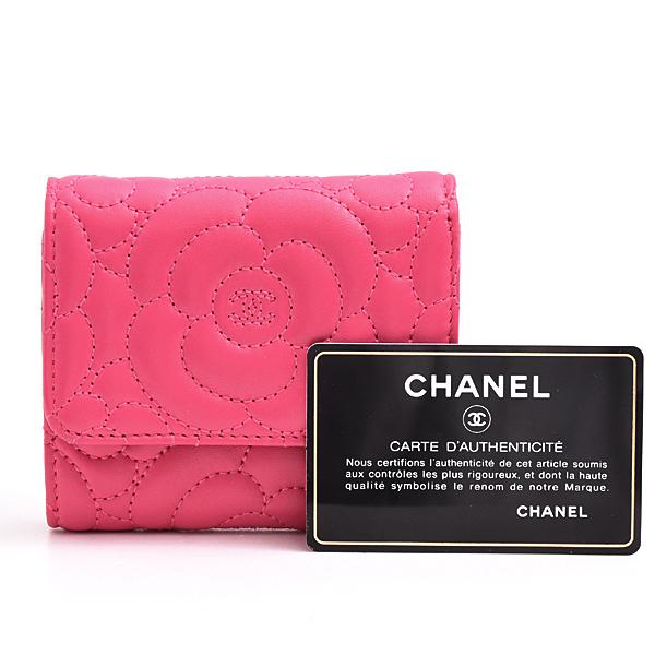 CAMELIA シャネル 財布 レディース カメリア 三つ折り財布 コンパクト