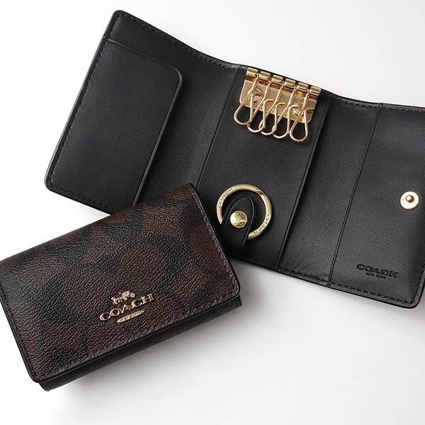 COACH（コーチ） キーケース レディース シグネチャー ブラウン