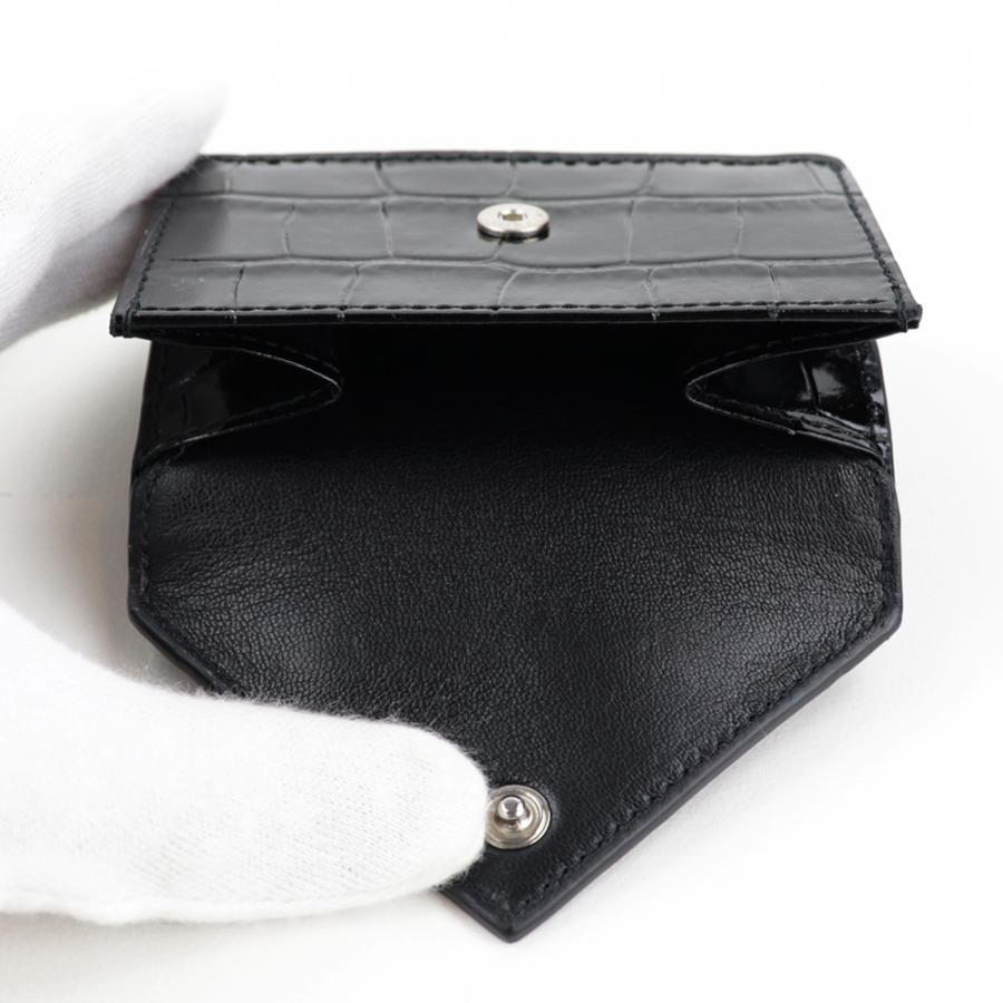 BALENCIAGA（バレンシアガ） 財布 三つ折り ミニ財布 ブラック クロコ
