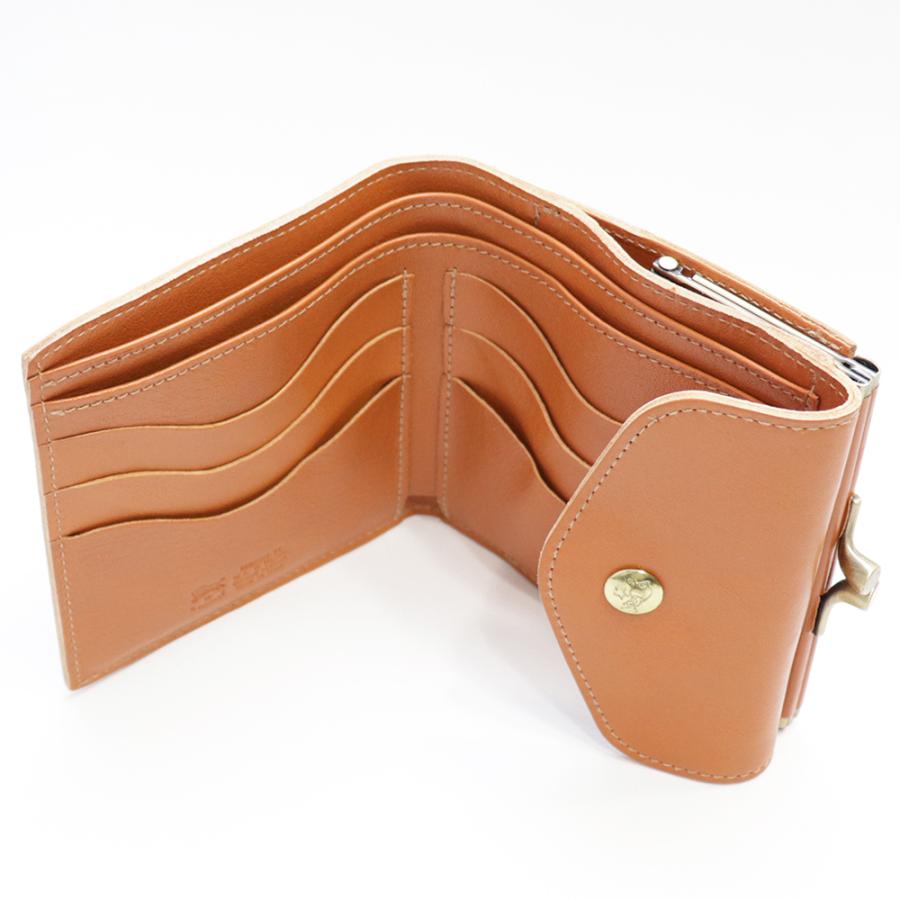 イルビゾンテ 財布 二つ折り がま口 IL BISONTE レザー 本革 ヤキヌメ