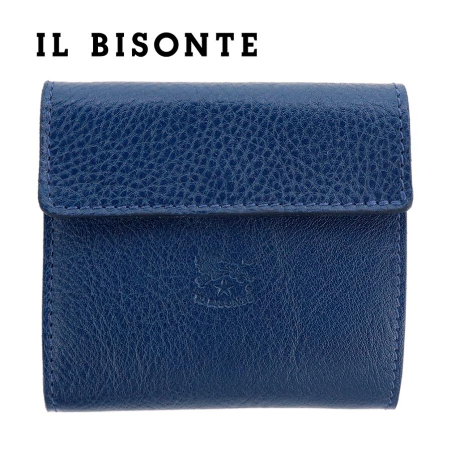 IL BISONTE（イルビゾンテ） 財布 三つ折り レザー 本革 ブルー