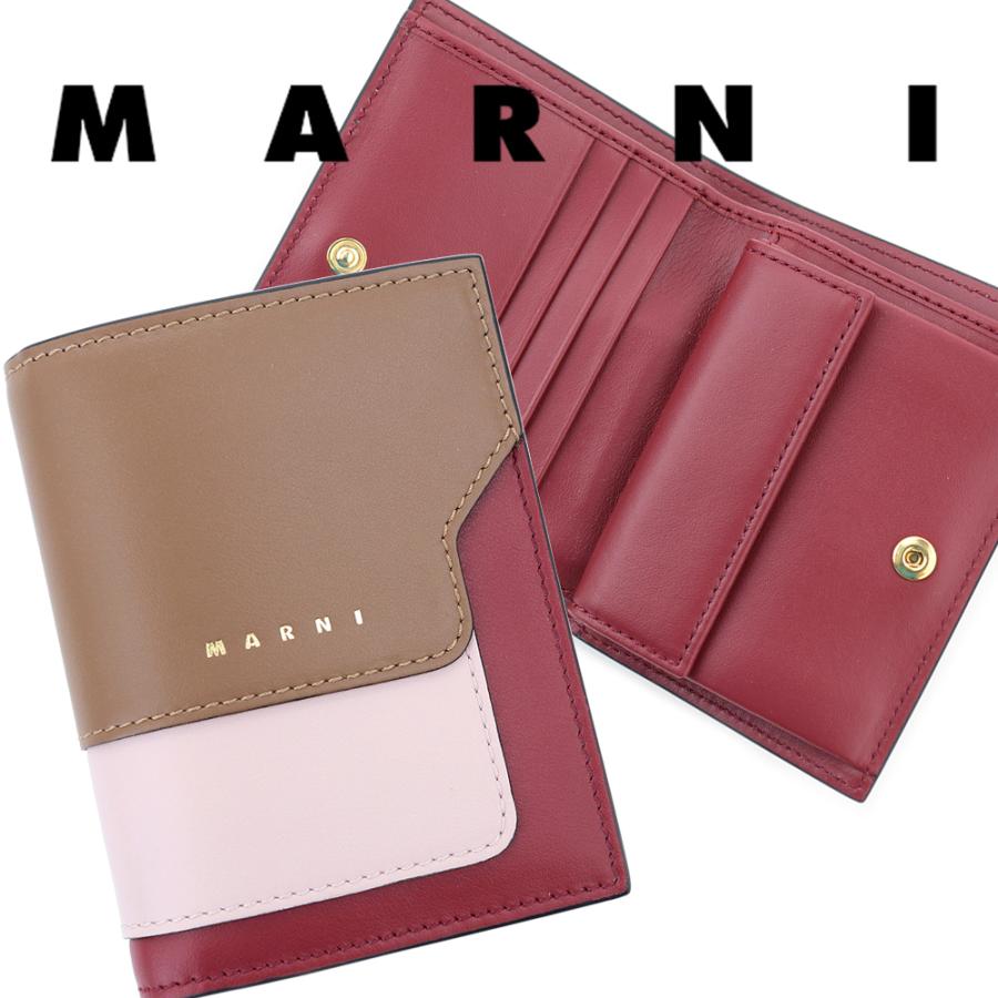 MARNI（マルニ） 財布 二つ折り財布 ゴールドブラウン ピンク