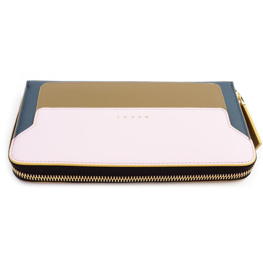 MARNI（マルニ） 財布 長財布 二つ折り ピンク ネイビー バイカラー