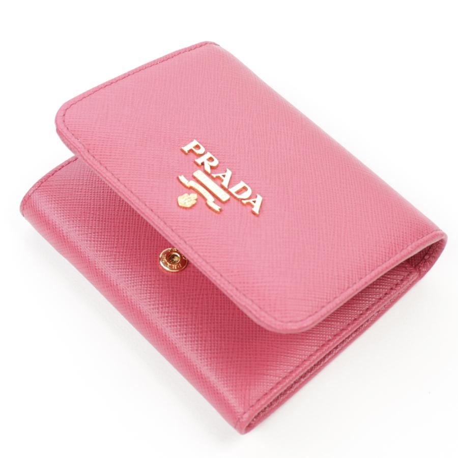PRADA（プラダ） 財布 三つ折り ペオニア ピンク ミニ財布 コンパクト