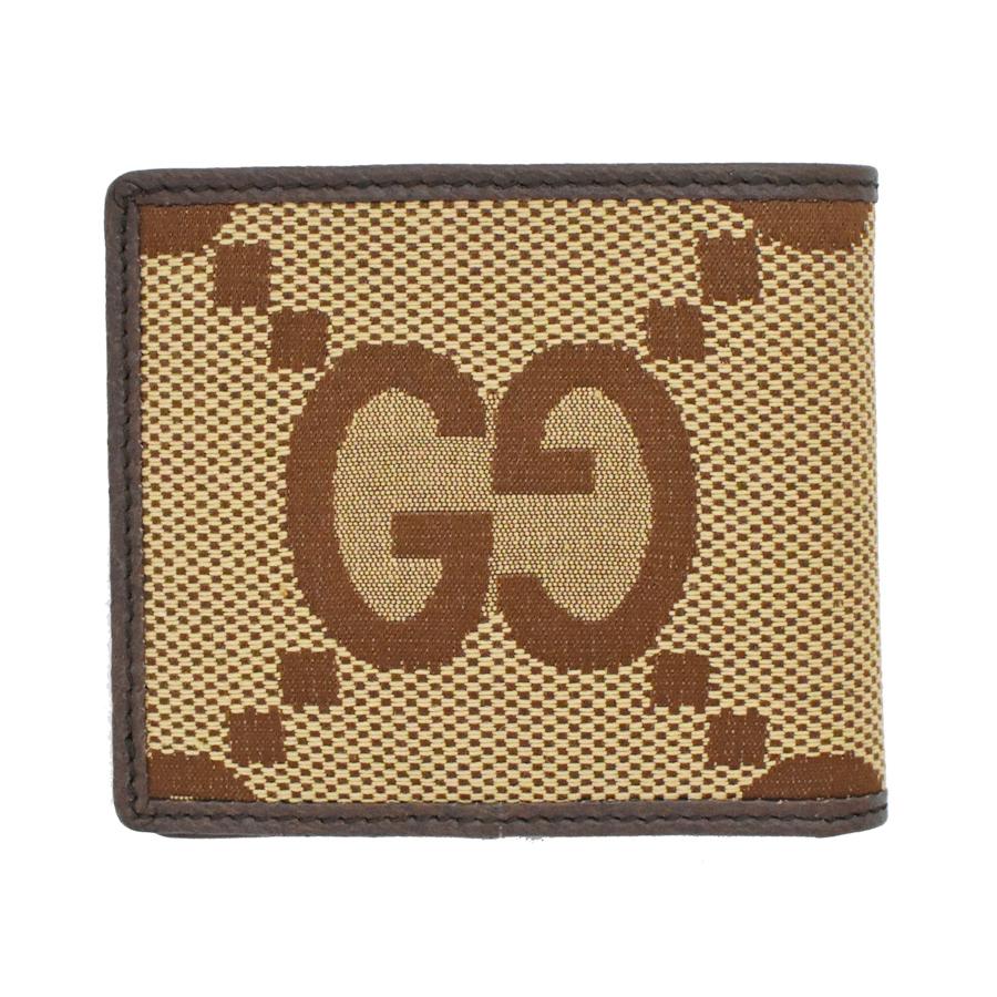 GGキャンバス グッチ財布 GUCCI 二つ折り財布 札入れ 小銭入れなし