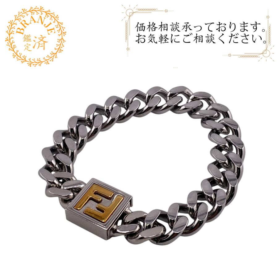 FENDI（フェンディ） チェーン 喜平 FF シルバー ブレスレット