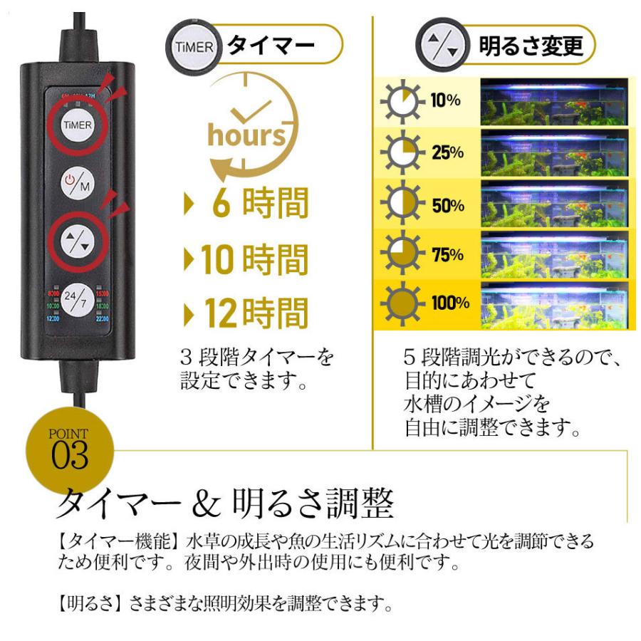 LED 水槽 アクアリウムライト 水槽ライト 90cm〜100cm 36W 1100lm 水槽