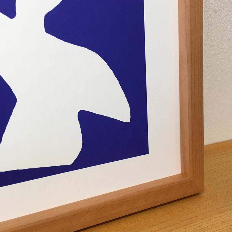 額縁付き アートポスター アンリ・マティス 青い鳥 北欧 天然木