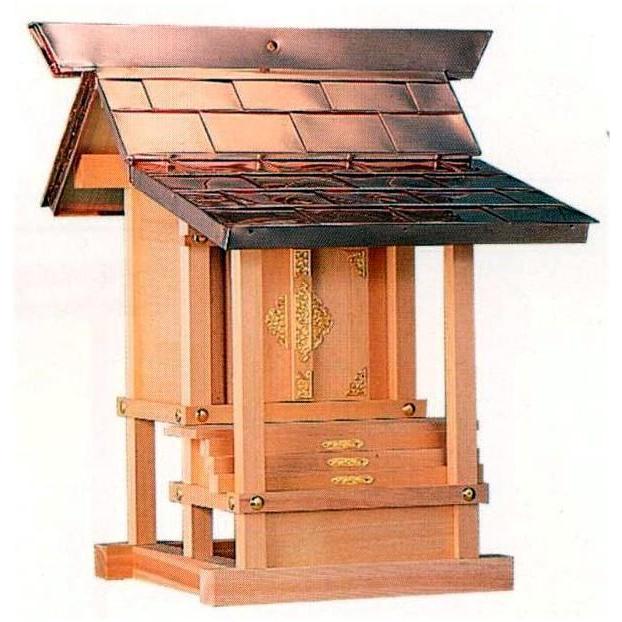 外宮 木製（木曽桧） 銅葺屋根 板宮 尺（10号）高77×巾67cm 木製外宮