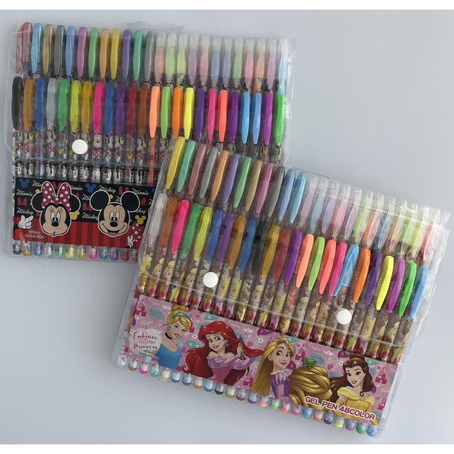 ペンセット(蛍光/パステル/ラメ/カラー)48本□ディズニー／ミッキー