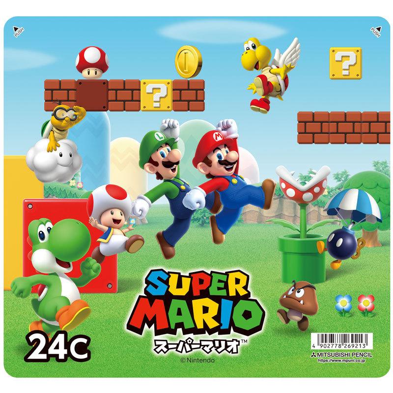 三菱鉛筆 スーパーマリオ 色鉛筆 24色 880級 2021年 新入学 名入れ無料