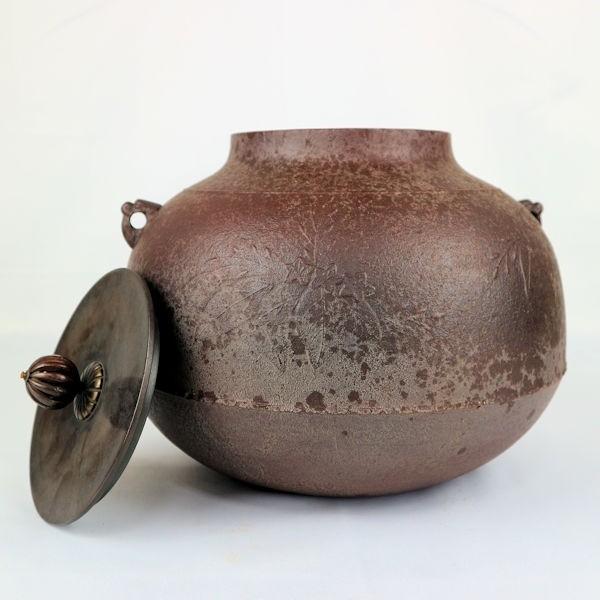 茶道具 茶釜 真形釜 「真形桐地紋釜」 釜師 人間国宝 高橋敬典造 釜