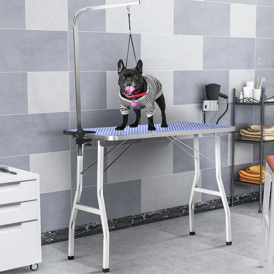 BTM トリミングテーブル 収納カゴ付 折りたたみ トリミング台