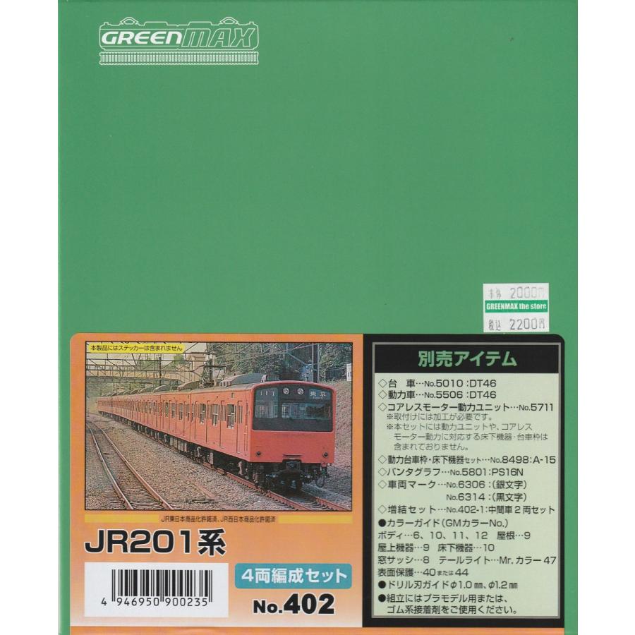 グリーンマックス 402 JR201系 4両編成（未塗装キット） : グリーン