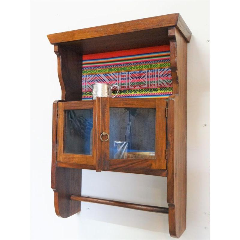 ウォールラック ウォールキャビネット ガラス ウォールシェルフ 扉