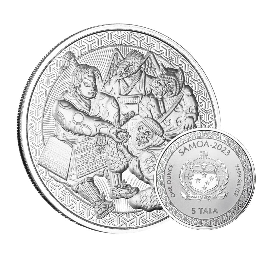 保証書・カプセル付き] (新品) サモア「桃太郎」純銀 1オンス 銀貨【16