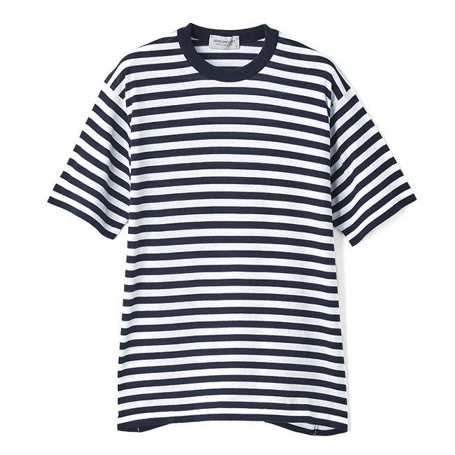 JOHN SMEDLEY ジョンスメドレー 30G ボーダー クルーネック ニットT