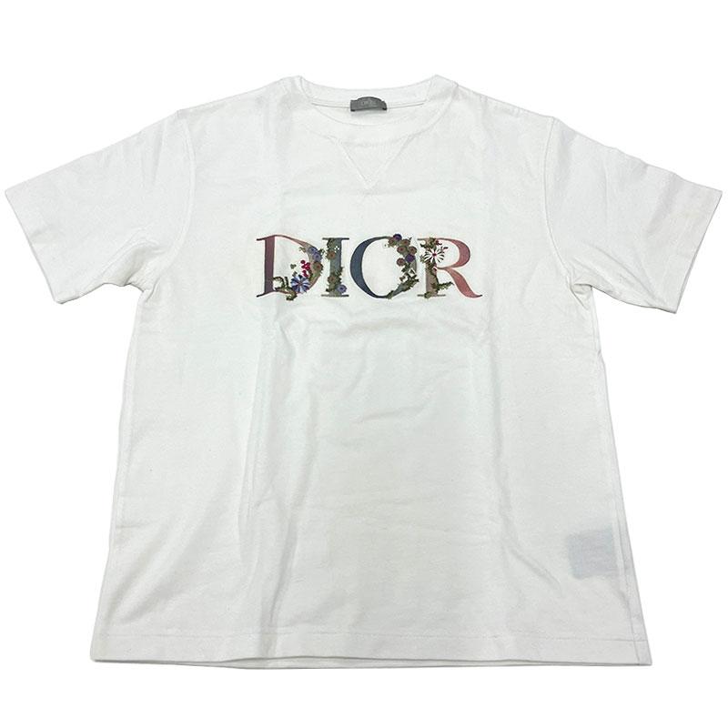 Dior HOMME ディオール オム DIOR フローラル ロゴ 刺繍 半袖Tシャツ