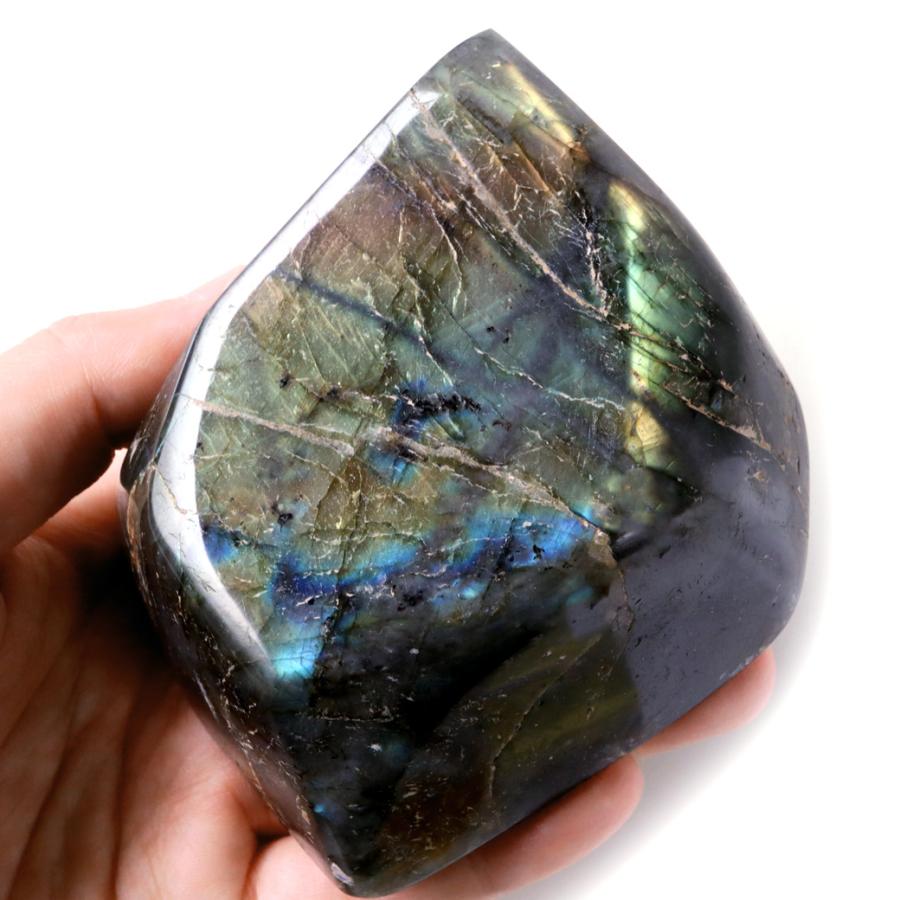 GOLD STONE ラブラドライト 原石 鉱物 610g 1点もの シラー 天然石