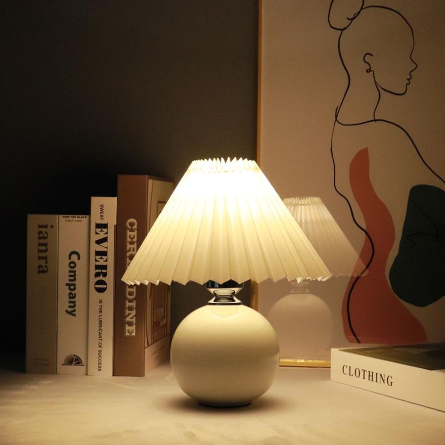プリーツ シェードランプ LED ライト 韓国 テーブルライト 北欧 卓上