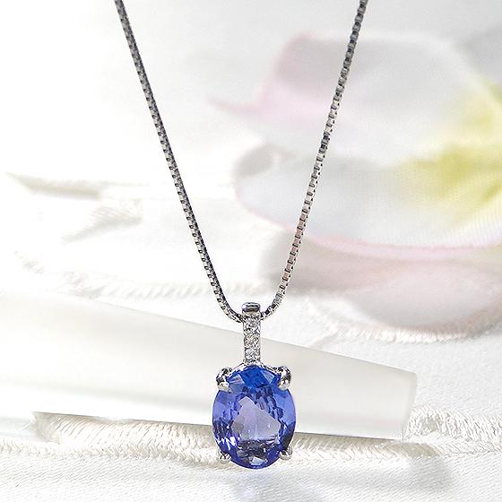 pt900 タンザナイト ダイヤモンド ネックレス 送料無料 ペンダント