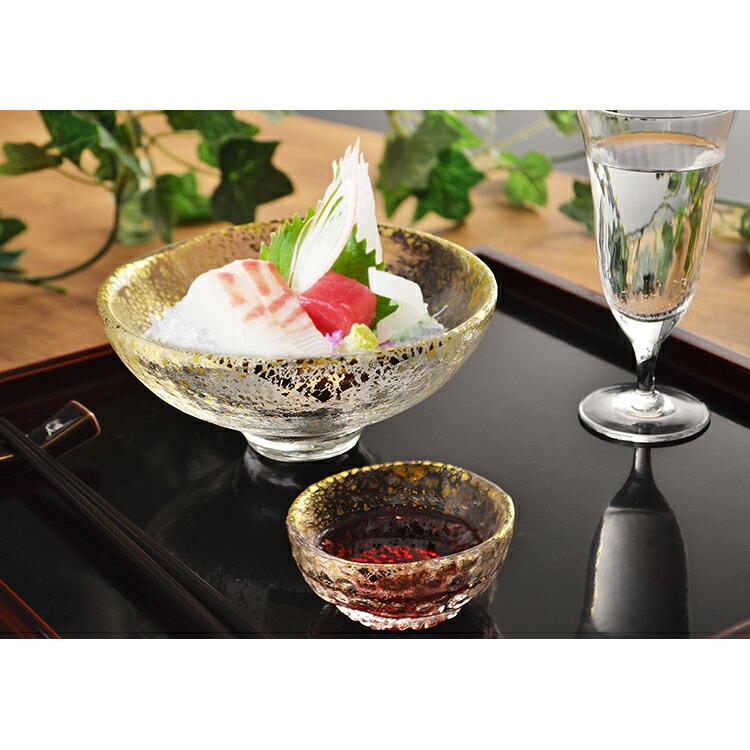 東洋佐々木ガラス お皿 金箔鉢 日本製 43220G ( 中鉢 鉢 器 碗 抹茶碗