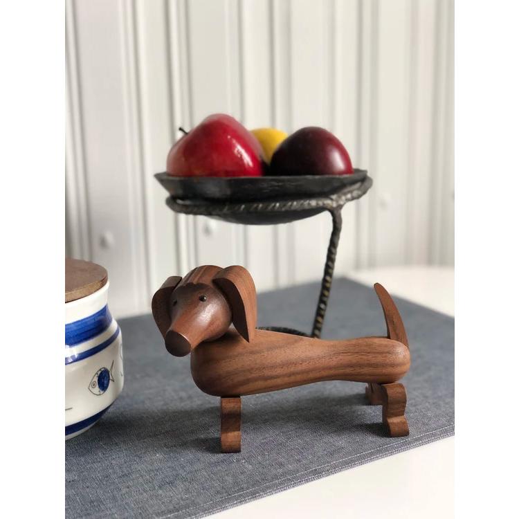 置き物 木製 犬 ダックスフンド インテリア 人形 雑貨 オブジェ 動物