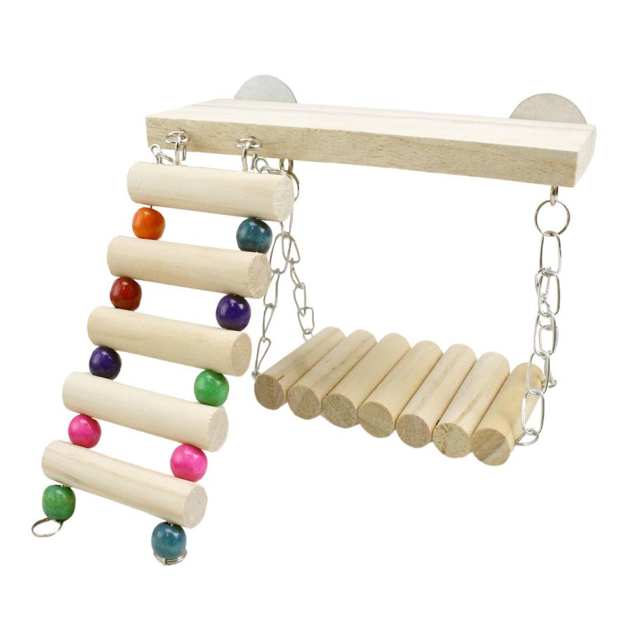 インコ おもちゃ 吊り下げ 鳥 止まり木 ブランコ 梯子 オウム 木 天然