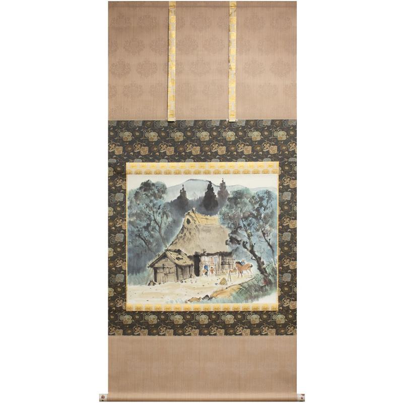 日本画・掛軸装・真作保証・雪景・小林五浪・福島県会津出身、洋画、