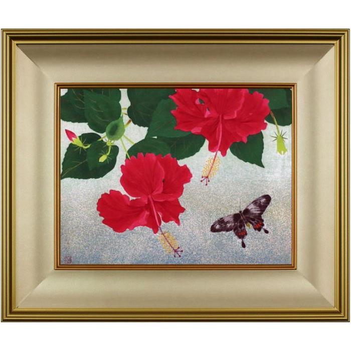 牡丹の花と蝶の日本画額装 牡丹の花と蝶の日本画額装 Amazon.co.jp