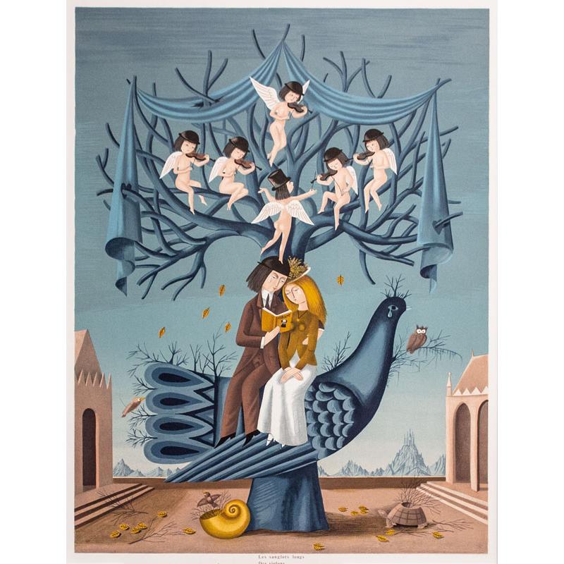 レイモン・ペイネ「 秋のヴァイオリン 」リトグラフ 版画 絵画 人物