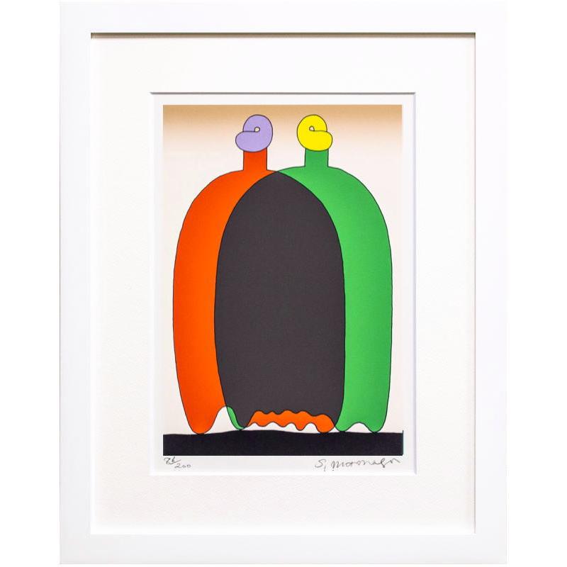 元永定正 「 あかみどり 」 シルクスクリーン 版画 絵画 現代アート