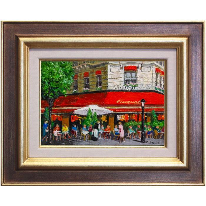 印象派 肉筆油彩画 【Paris】 直筆サインあり 印象派 肉筆油彩画