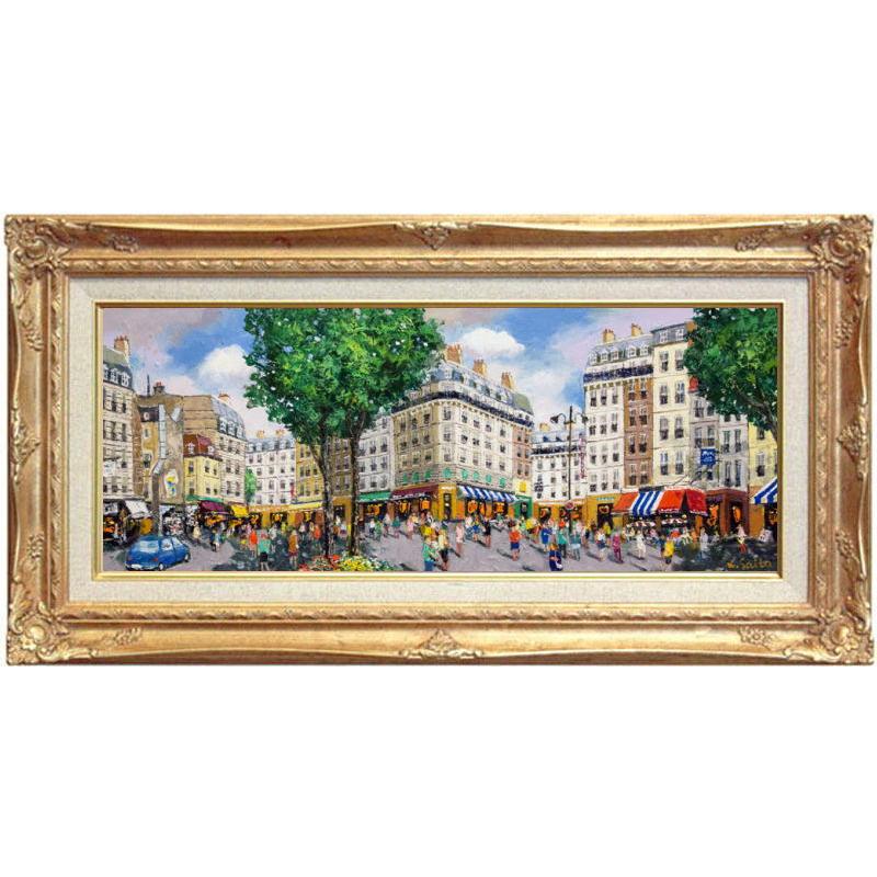 昭和レトロ 油絵 水墨画 風景画 金色フレーム