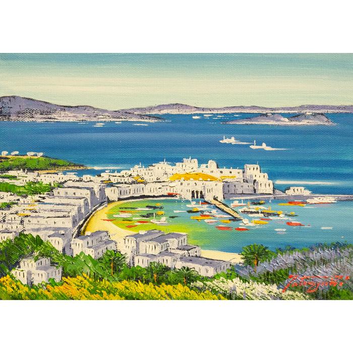 16×23㎝「朝の空2」油彩・原画・サムホール 16×23㎝「朝の空2」油彩