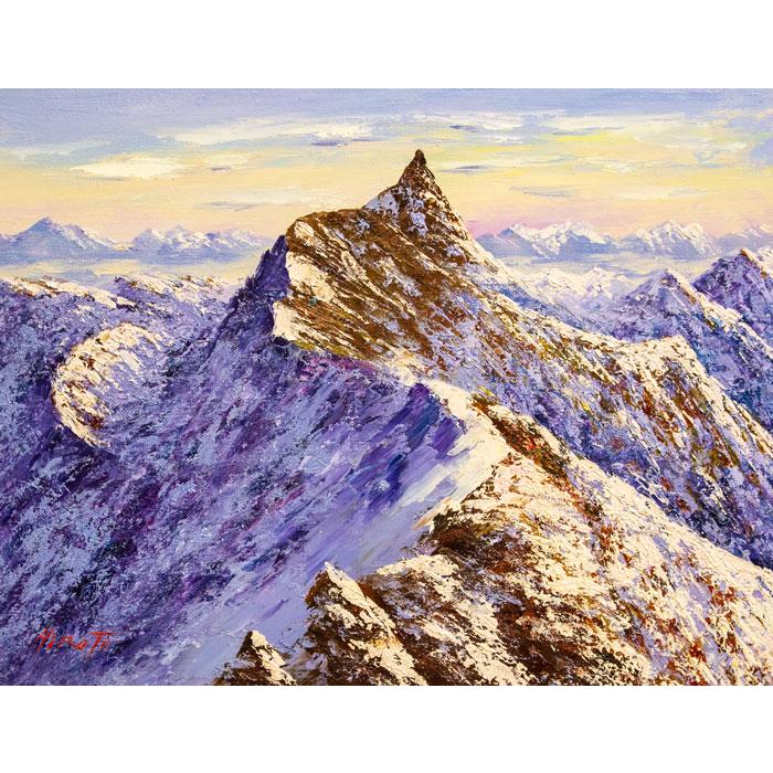 真作」西村有史「九谷辛夷文輪花皿」静物画 油彩画 額装 サイン