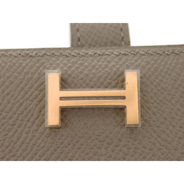 HERMES（エルメス） 財布 ベアンコンパクト グリアスファルト×ピンク
